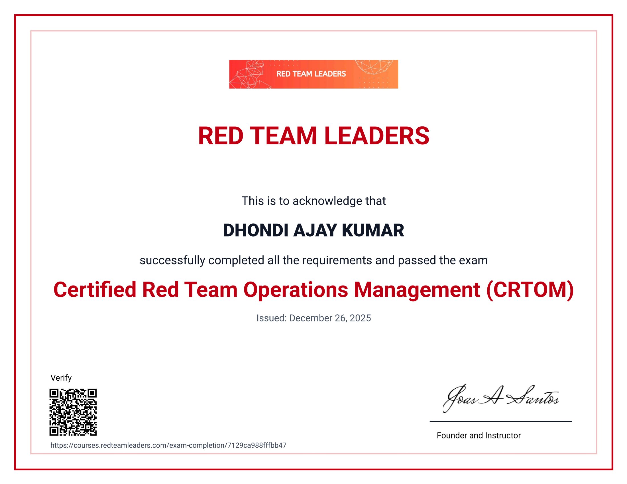 Certification Details